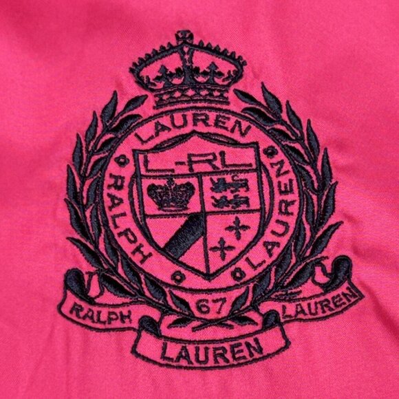 Lauren Ralph Lauren Jacket Womens Large Pink Crest Windbreaker Sporty Activewear - Picture 4 of 16